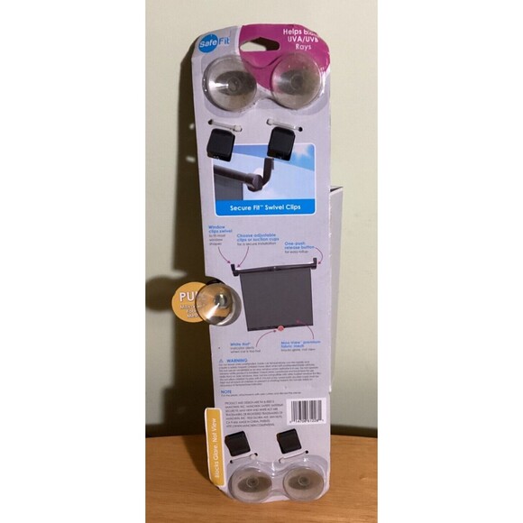 SafeFit SafeTemp Baby Car Sun Shades, White Hot Heat Alert Tab Pack Of Two - Picture 2 of 7